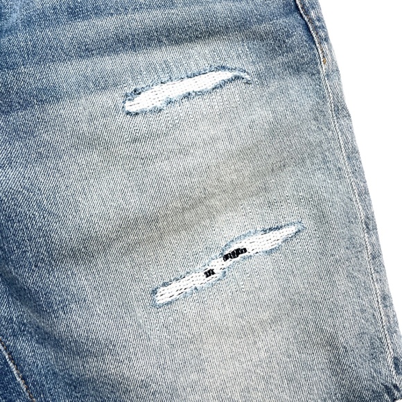 Lucky Brand Men’s Distressed Denim Cut Off Shorts 32 Patched Stitched - Picture 8 of 13